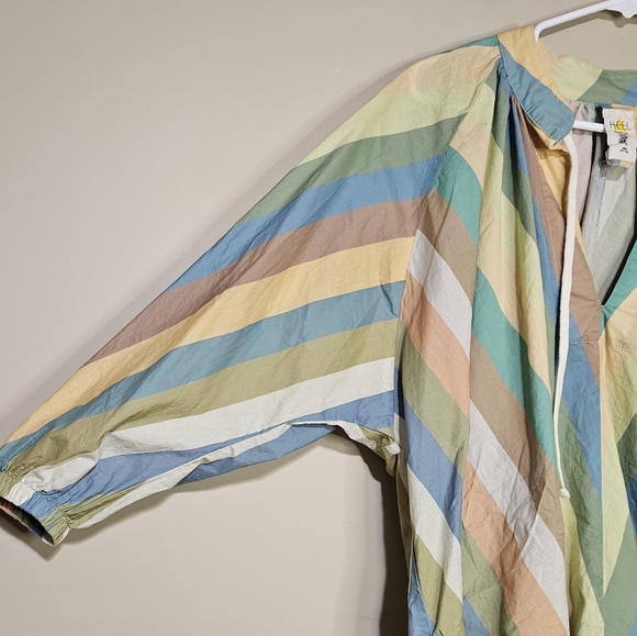 Heel Athens Lab Top Striped Pullover Women's Size XL Peasant Lagenlook Hellenic - Picture 4 of 7